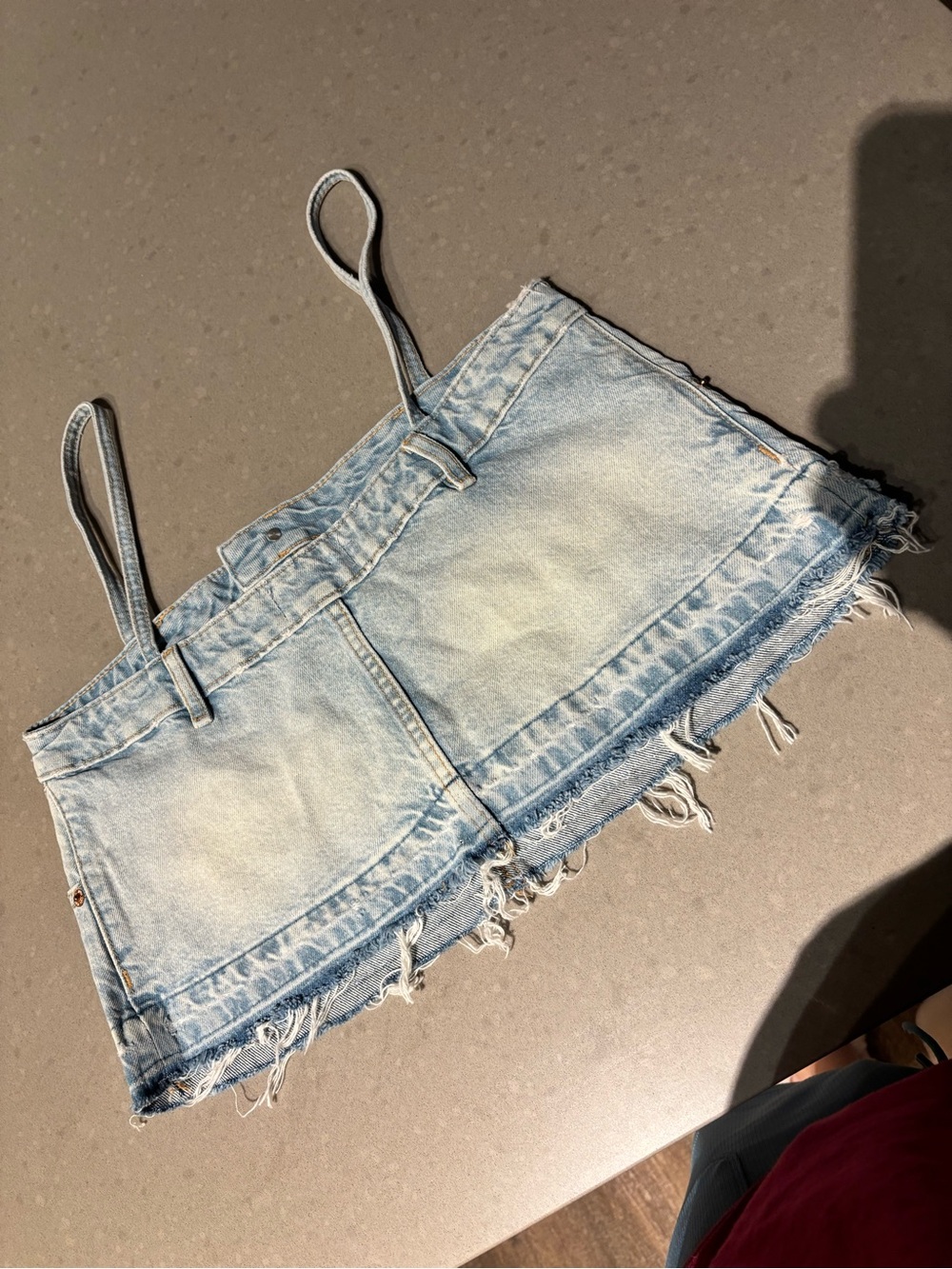 Zara Light Blue denim tank - Women NWOT - Picture 6 of 10